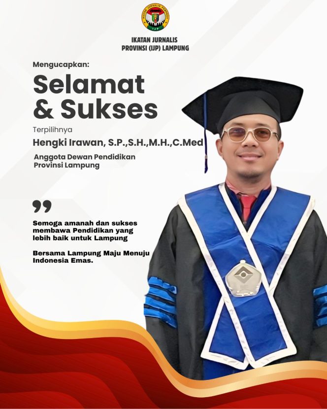 
 Jadi Anggota Dewan Pendidikan Lampung, Hengki Irawan: Kami Harus Jadi Mitra Kritis, Bukan Sekedar Formalitas
