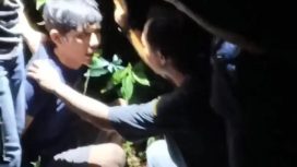 Tahanan inisal H ditangkap personel kepolisian gabungan di kawasan hutan belukar Kilometer 14, Blambangan Umpu, Kabupaten Way Kanan. (Dok. Polres Way Kanan).