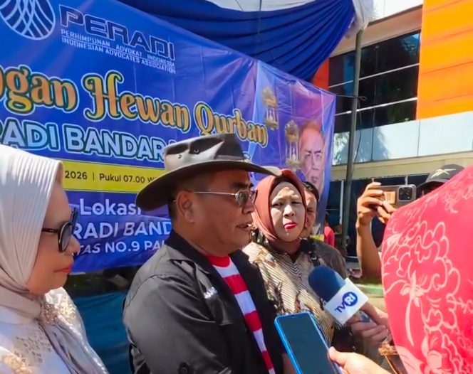 
 DPC PERADI Bandar Lampung Sembelih Hewan Qurban Termasuk Dari Otto Hasibuan