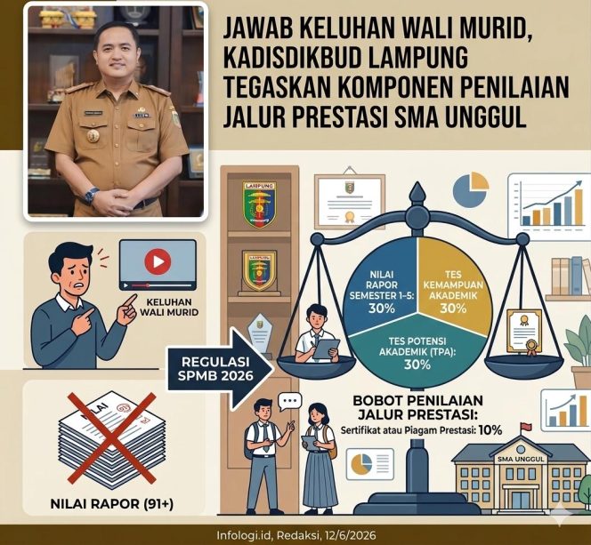 
 Jawab Keluhan Wali Murid, Kadisdikbud Lampung Tegaskan Komponen Penilaian Jalur Prestasi SMA Unggul