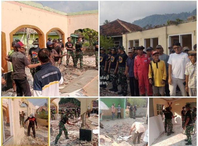 
 Brigif 4 Marinir/BS Ikut Gotong Royong Pembongkaran Masjid An-Nur Hikmah