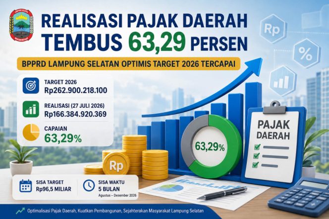 
 Realisasi Pajak Daerah Lampung Selatan Capai 63,29 Persen, BPPRD Optimistis Tembus Target 2026