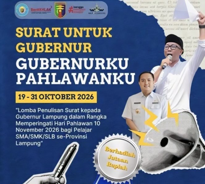 
 Disdikbud Lampung Gelar Lomba Surat untuk Gubernur, Pemenang Berkesempatan Dialog Langsung